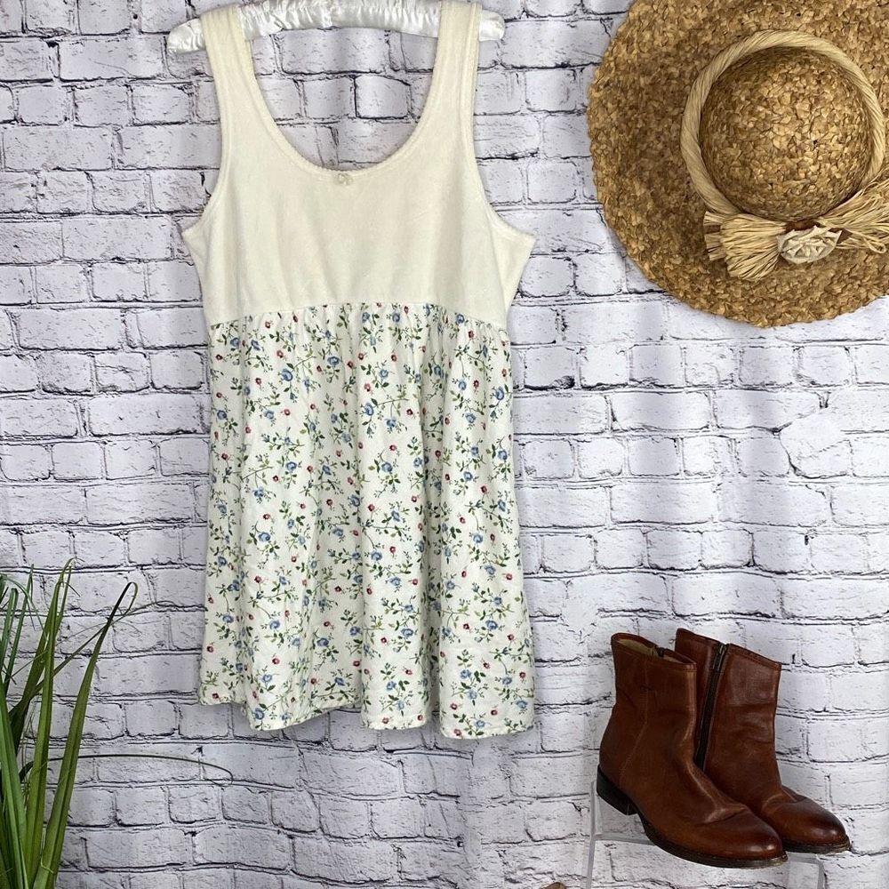 Victoria's Secret Country Velour Ditsy Floral Baby Doll Nightie Cream Large‎